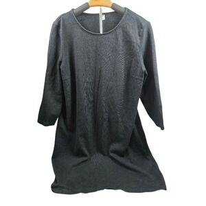 Old Navy Womens Black Knit 3/4 Sleeve Shift Dress Round‎ Neck Large